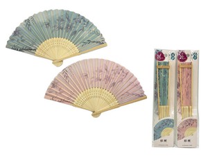 【あって涼しい布扇子です】扇子21cm 桔梗