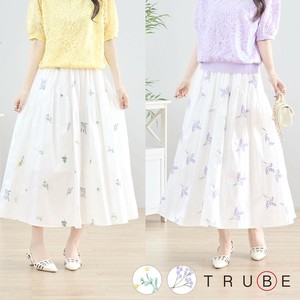 【2025新作】【M〜L】フラワー刺繍ロングスカート(N42-122/N42-123)(5号店) FM5