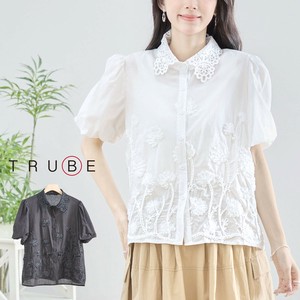 Button Shirt/Blouse Flower Short-Sleeved Blouse [2025 NEW]