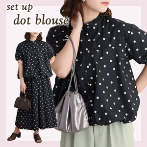 Button Shirt/Blouse Pearl Button Short-Sleeved Blouse