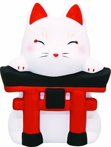 【置物】鳥居ときつね