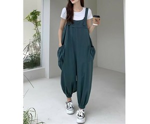サスペンダーパンツ ゆったり  無地   快適 レディース ファッション  DYLA093