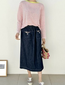 Skirt Flower Denim Skirt Pocket [S/S NEW]