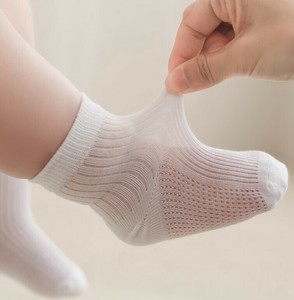 靴下 5点セット 春夏 薄手 メッシュソックス 快適 無地 通気性  子供用 ファッション BQ7536