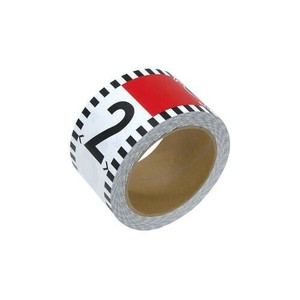 シンワ測定 貼付ロッド 合成紙製60mm×26m赤白20cm間隔 目盛数字付 78196