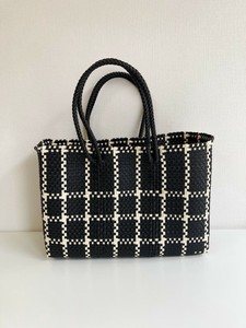 【予約】新作★手編みのメルカドバッグ 横長（M）-C