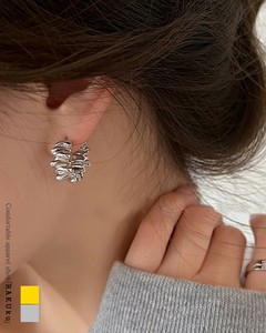 金耳针耳环（银） 波纹