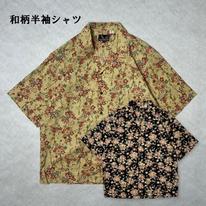 和柄半袖シャツ(枝垂桜) 　日本製　　ストリート