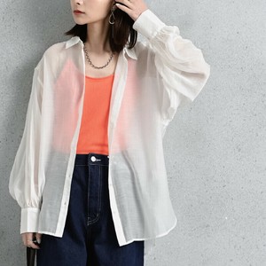 Button Shirt/Blouse Puff Sleeve