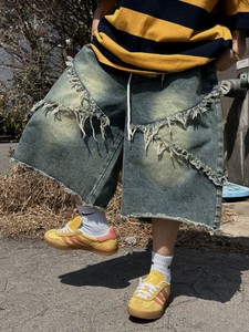 【2025春夏新作】フリンジダイヤデニムハーフパンツ＜ユニセックス＞