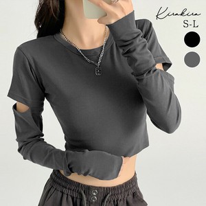トップス《コンパクトロングスリーブカットアウトトップス 全2色 3サイズ》
