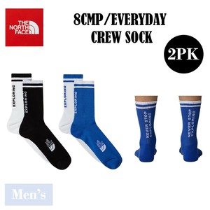 THE NORTH FACE(ザノースフェイス) 2足組(4枚)メンズ クルーソックス 8CMP/EVERYDAY CREW SOCK
