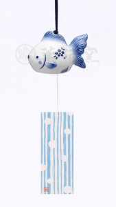染付風鈴（金魚）　薬師窯