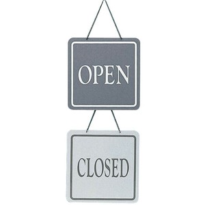 売場備品 37-6100 営業表示板 アクリル灰 OPEN・CILOSED ササガワ