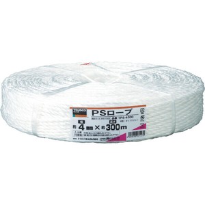 ビニール紐 TRUSCO PSロープ 幅4mm×長さ300m 白 トラスコ中山