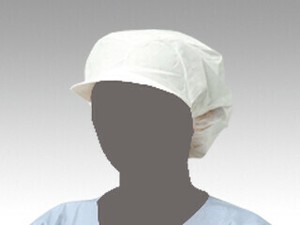 不織布キャップ つば付帯電帽 ホワイト LL メディテックジャパン