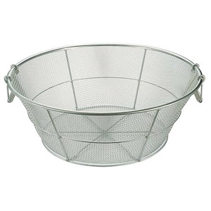 調理用品 18-8底平揚げザル 細目 48cm