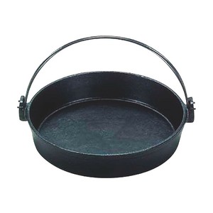 卓上用品 (S)鉄 すきやき鍋 ツル付(黒塗り) 16cm