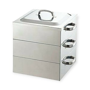 調理用品 PE 18-8業務用角蒸器 2段 42cm
