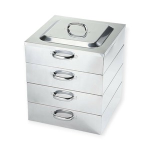 調理用品 PE 18-8業務用角蒸器 3段 45cm