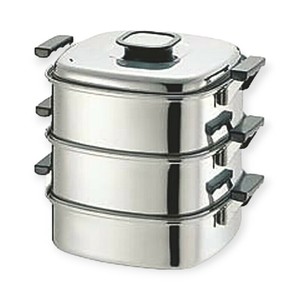 調理用品 PE 18-0角蒸器 3段24cm 240x240