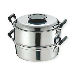 調理用品 PE 18-0丸蒸器 2段29cm