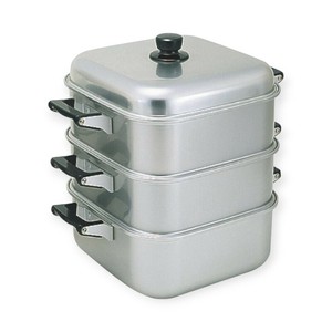 調理用品 アカオ アルマイト角蒸器 1重 28cm