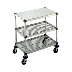 店舗備品 弁慶シェルフワゴン 3段 4-3-B-2M-7