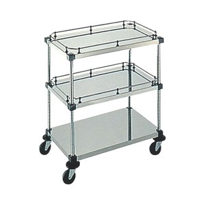店舗備品 弁慶シェルフワゴン 3段 4-3-GB-2B-7-L