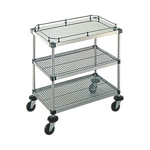 店舗備品 弁慶シェルフワゴン 3段 4-3-GB-2M-7