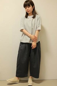 【2025春夏】日本製 東炊きローン　ネックフリル5分袖ブラウス  No7094