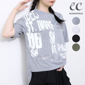2025SS 英字ロゴTシャツ ファスナーモチーフ トップス　 2025新作　Economico