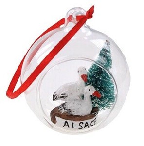 Alsace Glass ball 60mm　アルザス　こうのとり 　オーナメント　オブジェ　■ドイツ直輸入