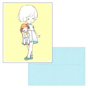 ミニレターセット 山田雨月「人形を抱えた女の子」 イラスト 便箋8枚 封筒4枚 手紙 2025新作