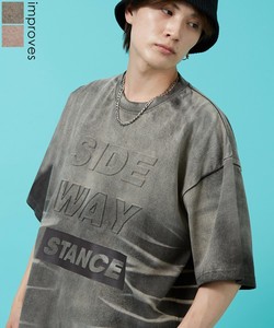 【SIDEWAYSTANCE】エンボスロゴブラスト半袖Tシャツ