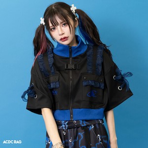 [半袖]メンダコサイバー ジャケット 原宿系 天使界隈 パステル サブカル レディース 大きいサイズ
