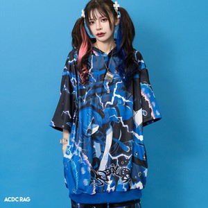 [半袖]メンダコサイバー パーカー 原宿系 天使界隈 パステル サブカル レディース 大きいサイズ