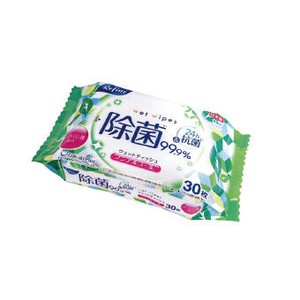 <低額ノベルティ>リファイン 24h抗菌ノンアルコール 除菌おでかけウェットティッシュ30枚1P　(LD-125)
