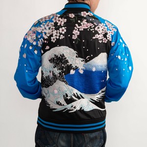 スカジャン 桜富士【リバーシブル商品】 半袖/お土産/JAPAN/日本/インバウンド/和柄