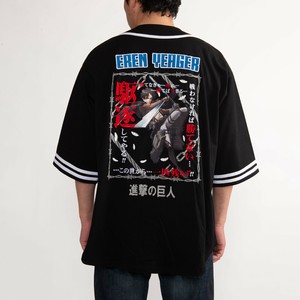 調査兵団エレンVer ビッグシルエットベースボールシャツ［半袖Tシャツ］［プリント］［進撃の巨人］