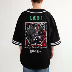 調査兵団リヴァイVer　ビッグシルエットベースボールシャツ［半袖Tシャツ］［プリント］［進撃の巨人］