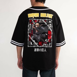 調査兵団アルミン Ver ビッグシルエットベースボールシャツ［半袖Tシャツ］［プリント］［進撃の巨人］