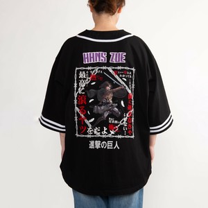 調査兵団ハンジ Ver ビッグシルエットベースボールシャツ［半袖Tシャツ］［プリント］［進撃の巨人］