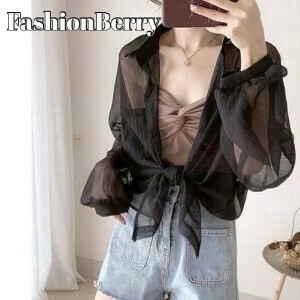 Button Shirt/Blouse Sheer Shirt Blouse [2025 NEW]