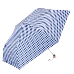 Waterfront ぺん細サンシェイド 折りたたみ傘 50cm ギンガムチェック ネイビー S350-1132NV2-BE