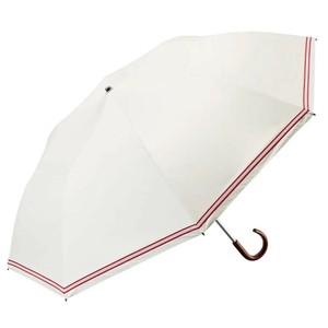 umbulatio ラクオリUVブロック 2段折りたたみ傘 55cm マニッシュボーダー オフホワイト S255-1118WH2-BB
