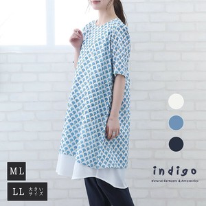 Casual Dress Flower Print Cotton Indigo [S/S NEW]