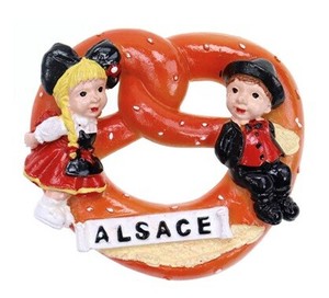 【ドイツより直輸入】マグネット　ALSACE　アルザス　pretzel プレッツエル　4.5cm