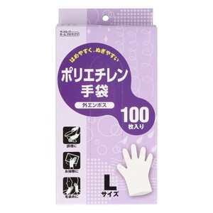 ポリエチレン手袋　外エンボス　100枚入　Lサイズ 【使い捨て手袋】