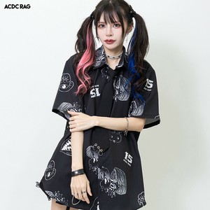 [半袖]脳みそ少女 シャツ コラボ ICHGO CHA~N パンク 原宿系 レディース メンズ